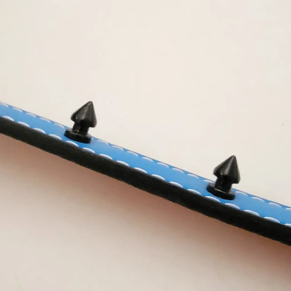 Studded Dog collar Blue Studded faux leather